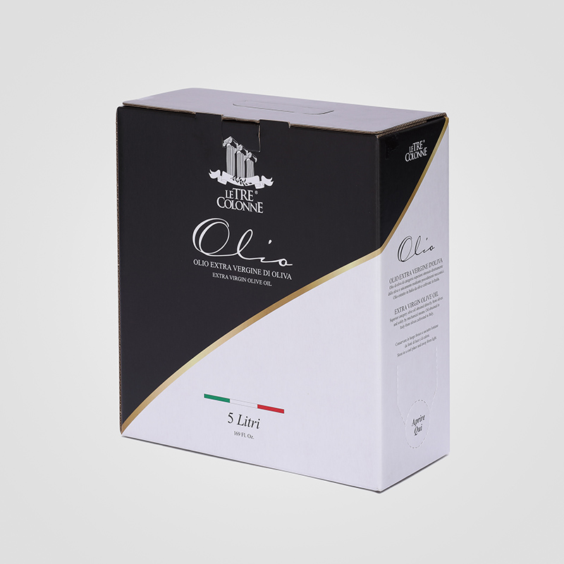 Bag in Box Personalizzato da 5 litri di Olio Extra Vergine Le Tre Colonne Bag in Box personalizzato da 5 litri di Olio Extra Vergine Le Tre Colonne Giovinazzo sostituisce la latta