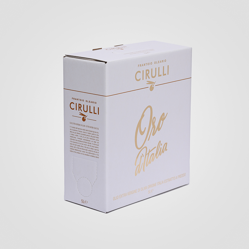 Bag in Box Personalizzato da 5 litri di Olio Extra Vergine di Oliva Frantoio Cirulli Bag in Box personalizzato da 5 litri di Olio Extra Vergine di Oliva Frantoio Cirulli Andria