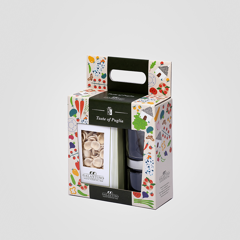Confezione kit prodotti agroalimentari "Taste of Puglia" con maniglia