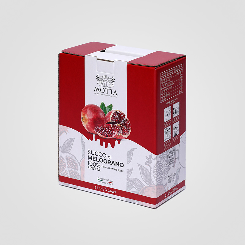 Bag in Box personalizzato da 3 litri per Succo di Melograno Consorzio Motta Reggio Calabria
