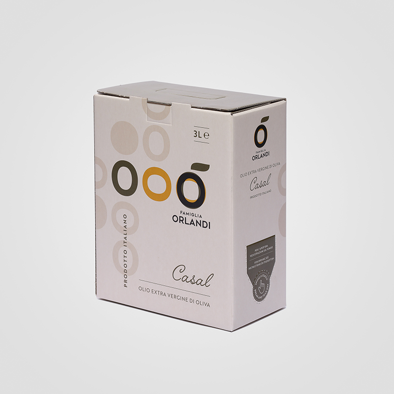 Bag in Box Personalizzato da 3 litri di Olio Extra Vergine di Oliva Famiglia Orlandi Produzione Bag in Box personalizzato da 3 litri di Olio Extra Vergine di Oliva Famiglia Orlandi Verona
