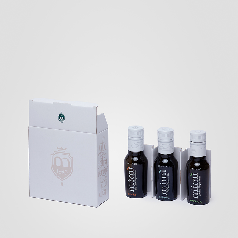 Kit degustazione olio Mimì con tre bottiglie 100 ml