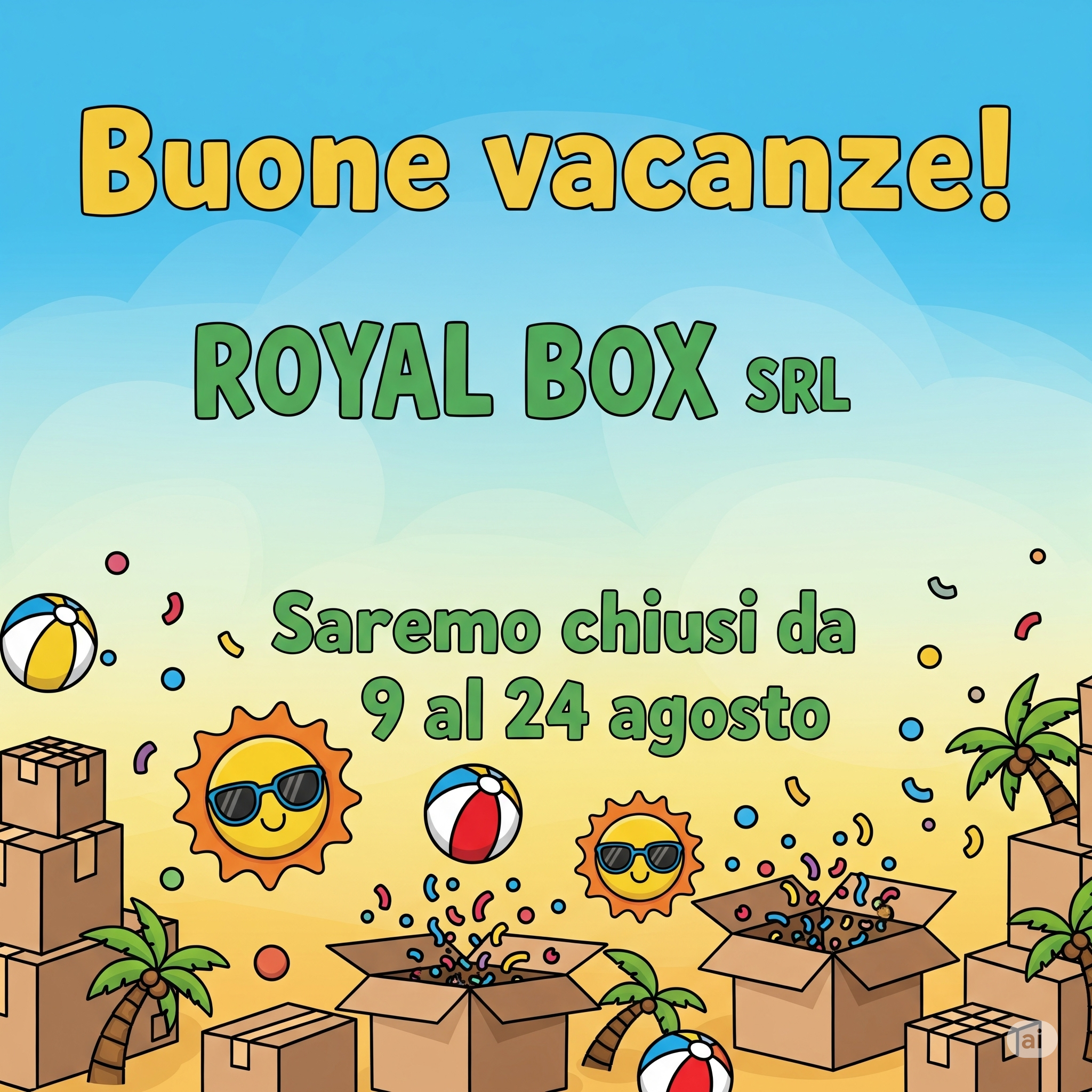 Buone Vacanze da Royal Box Agosto 2025